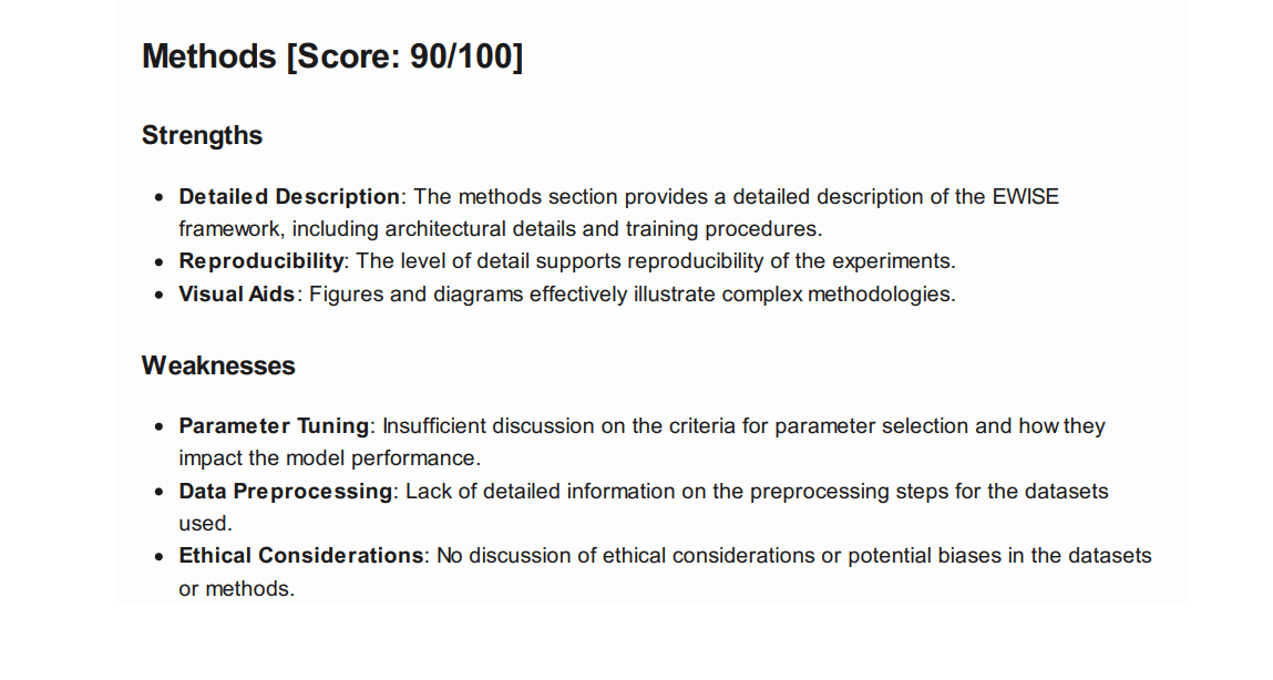 Section Specific Feedback